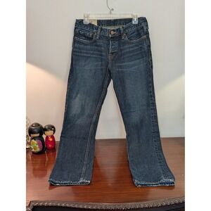 Hollister Slim Straight Jeans Womens 31x30 Dark Wash Blue Button Fly Denim